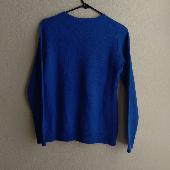 Charter Club Blue 100% Cashmere Long Sleeve Sweater - Picture 2 of 4